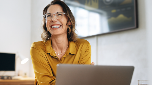 Photo of woman at laptop