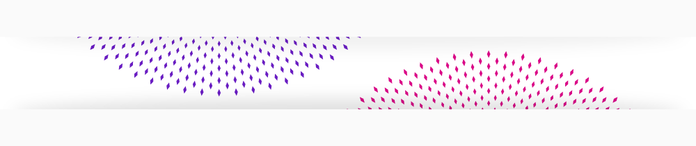 Inverted purple graphic semi circle followed by a pink graphic semi circle