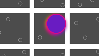 A close-up of the results dots in the matrix