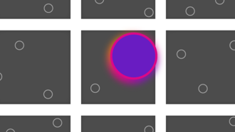 A close-up of the results dots in the matrix