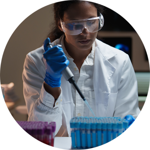 biotech worker in lab coat