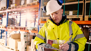 Photo of a person working in a warehouse