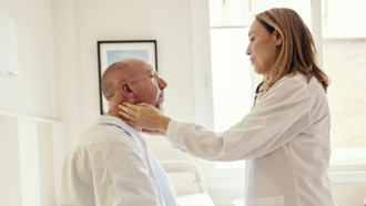 Doctor examining patient