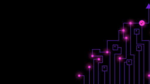 Pink dots and purple lines on a black background