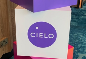 Boxes staked with Cielo logo