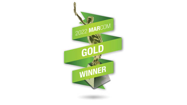 2022 Marcom Gold Winner trophy image