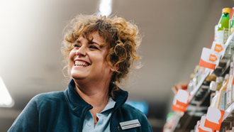woman smiling in retail setting